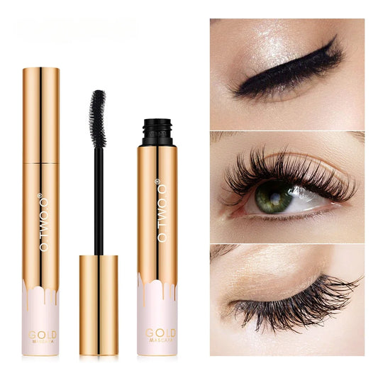 3D Mascara Eyelashes Lengthening Black Lash Eyelash Extension Eye Lashes Brush Beauty Makeup Long-Wearing Gold Color Mascara