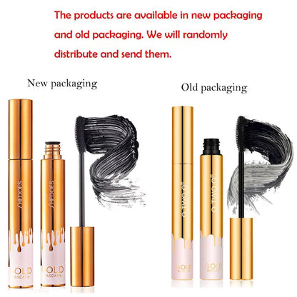 3D Mascara Eyelashes Lengthening Black Lash Eyelash Extension Eye Lashes Brush Beauty Makeup Long-Wearing Gold Color Mascara