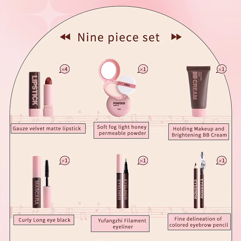 Hivi Makeup Gift Box Powder Glue Record Limited Lipstick Powder Makeup Gift Box Set Valentine'S Day Gift for Your Wife