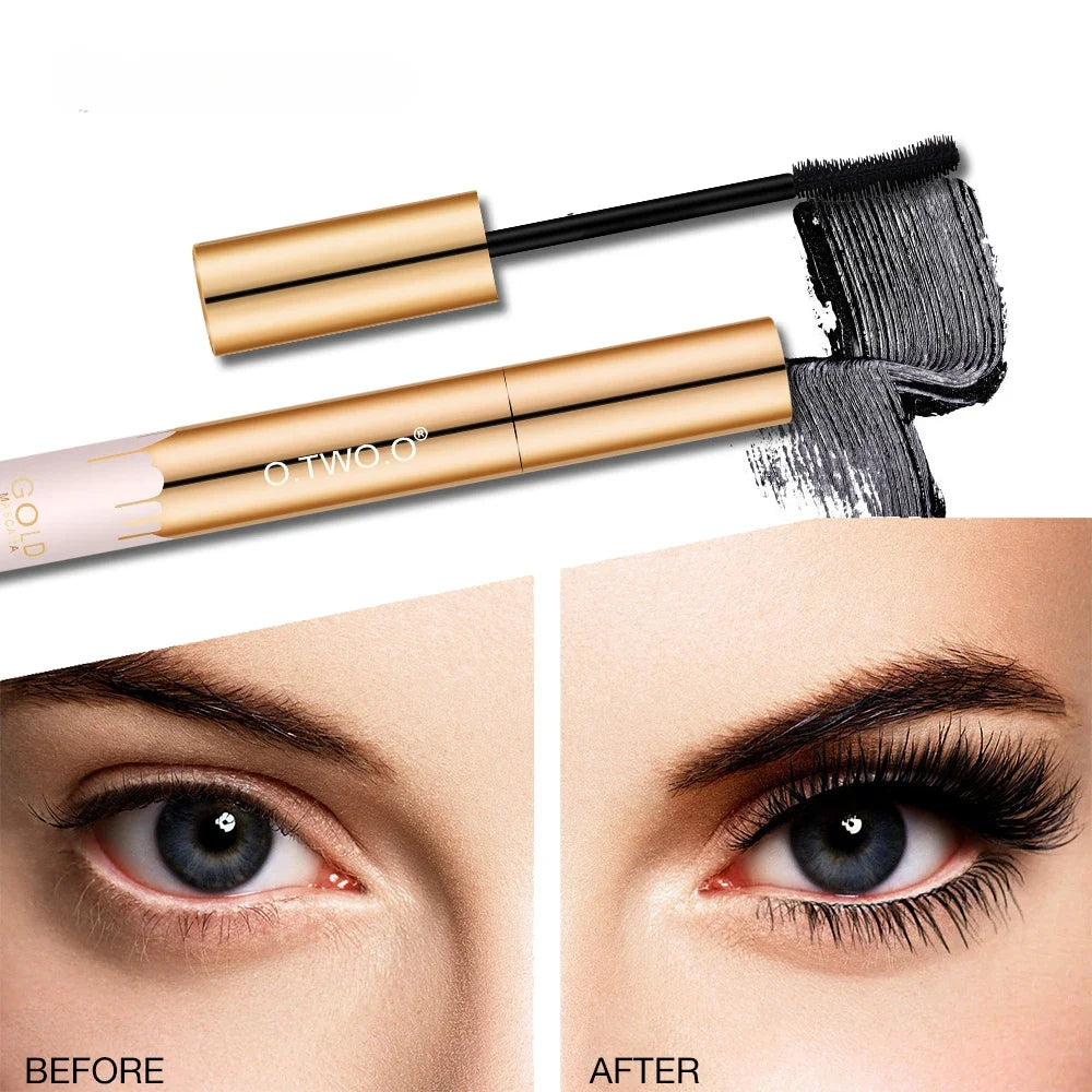 3D Mascara Eyelashes Lengthening Black Lash Eyelash Extension Eye Lashes Brush Beauty Makeup Long-Wearing Gold Color Mascara